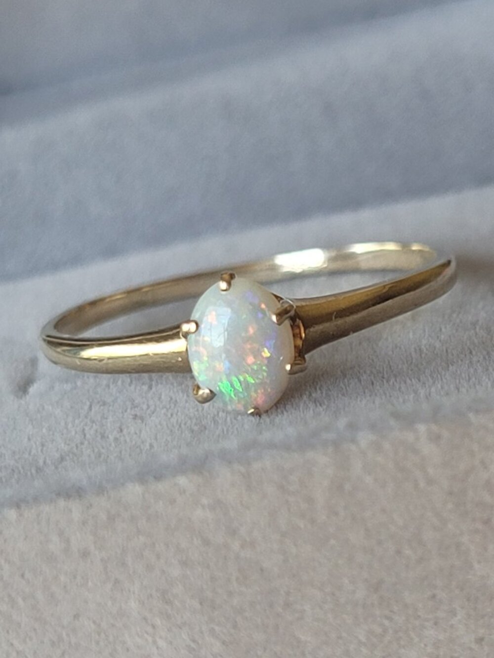 Opal Gold Vintage Ring 10k Womens October Birthstone